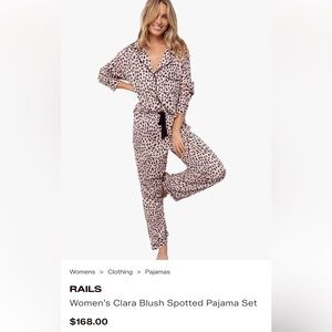 Rails women's Clara pajama set in a blush spotted print Size S